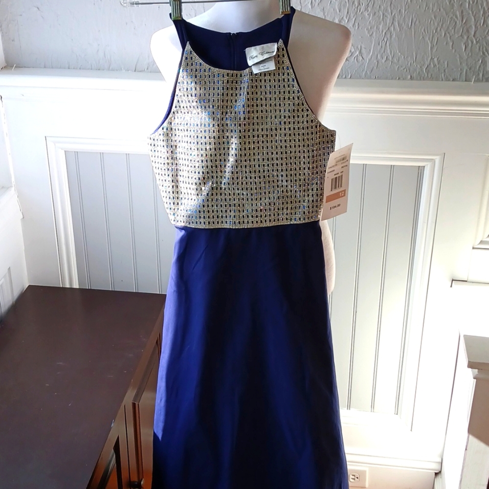 Blue and Silver Embellished Top